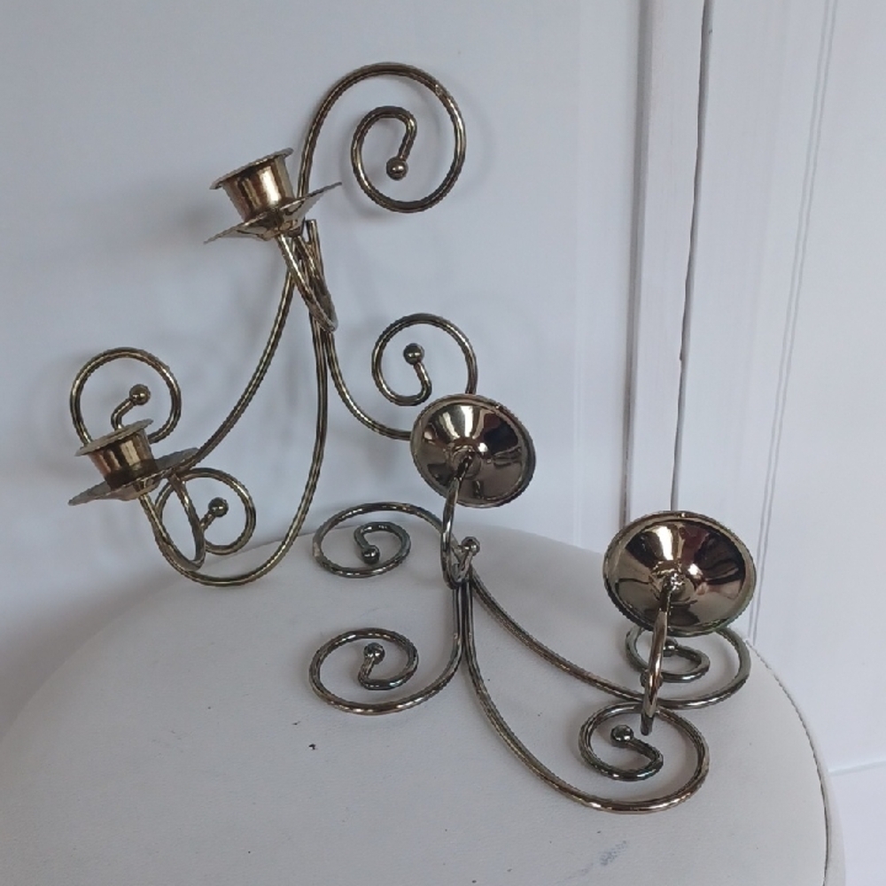 Vintage Gold Candle Holders Wall Sconces Wall Decor